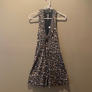 Trina Turk Stretch Knit Halter Leopard Dress Sz 8